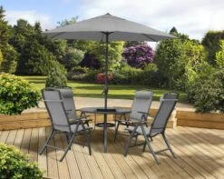 Pagoda Sienna 4 Seat Dining Set Including Parasol