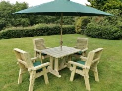 Churnet Valley Ergo 4 Seat Table Set - 4 X Chairs -Garden Furniture 46797 2540