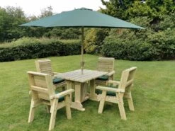 Churnet Valley Ergo 4 Seat Table Set - 4 X Chairs -Garden Furniture 46797 2541
