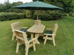 Churnet Valley Ergo 6 Seat Table Set - 2 X Chairs & 2 X Benches -Garden Furniture 46798 2537
