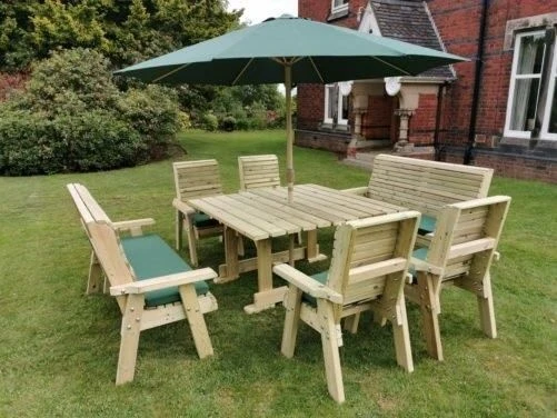 Churnet Valley Ergo 8 Seater Square Set - 4 X Chairs & 2 X Benches 1 Churnet Valley Ergo 8 Seater Square Set - 4 X Chairs & 2 X Benches