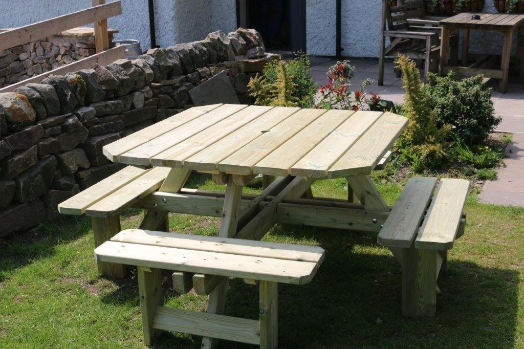 Churnet Valley Westwood Square 8 Seat Picnic Table 1 Churnet Valley Westwood Square 8 Seat Picnic Table