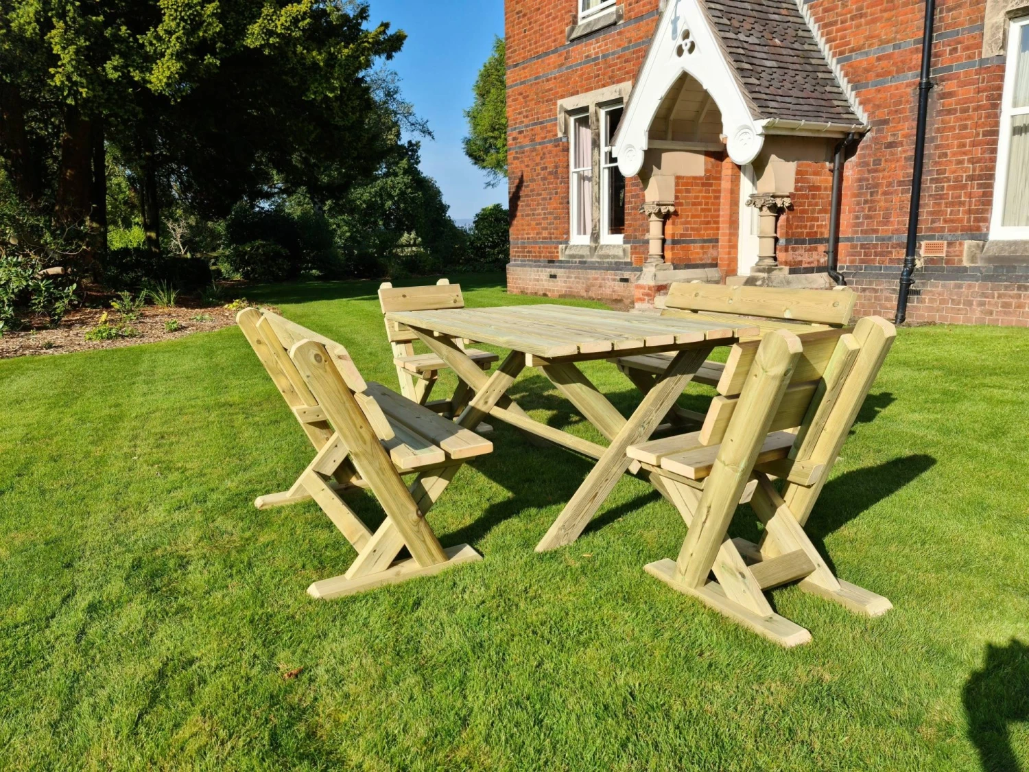 Churnet Valley Ashcombe Table Set 6 Seater 2 Churnet Valley Ashcombe Table Set 6 Seater - Image 2
