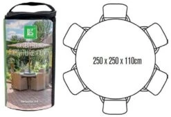 LG Outdoor DXCOV02 Deluxe Cover For 6 Seat Round Dining - Up To 150cm Table -Garden Furniture 46927 2318