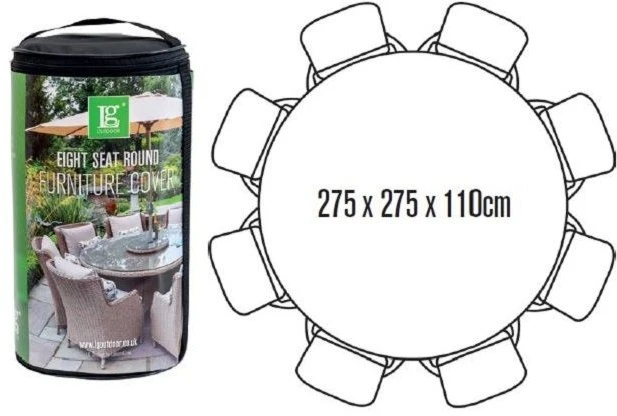 LG Outdoor DXCOV04 Deluxe Cover For 8 Seat Round Dining Set - Up To 180cm Table 3 LG Outdoor DXCOV04 Deluxe Cover For 8 Seat Round Dining Set - Up To 180cm Table - Image 3