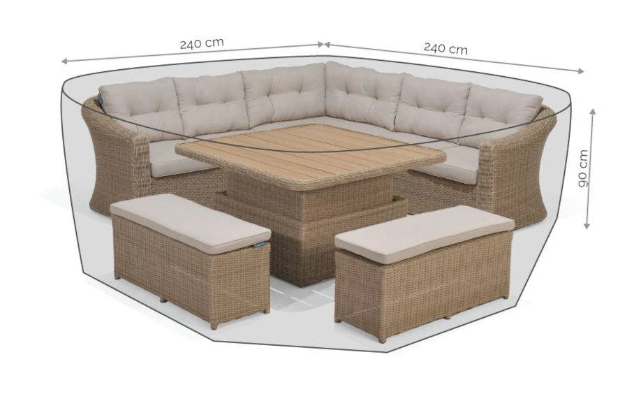 Lifestyle Garden Casual Corner Dining Bench Set Cover 3 Lifestyle Garden Casual Corner Dining Bench Set Cover - Image 3