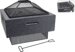 Koopman Naples Fire Bowl MgO With Barbecue Rack