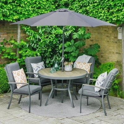 LG Outdoor Monza 4 Seat Set With High Back Armchairs And Parasol 4 LG Outdoor Monza 4 Seat Set With High Back Armchairs And Parasol - Image 4