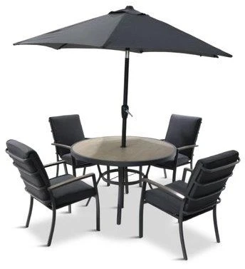 LG Outdoor Monza 4 Seat Set With High Back Armchairs And Parasol 2 LG Outdoor Monza 4 Seat Set With High Back Armchairs And Parasol - Image 2